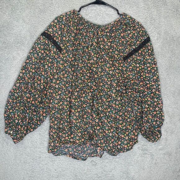 Old Navy womens long sleeve top floral crotchet cottage prarie button up plus 3X - Picture 9 of 11